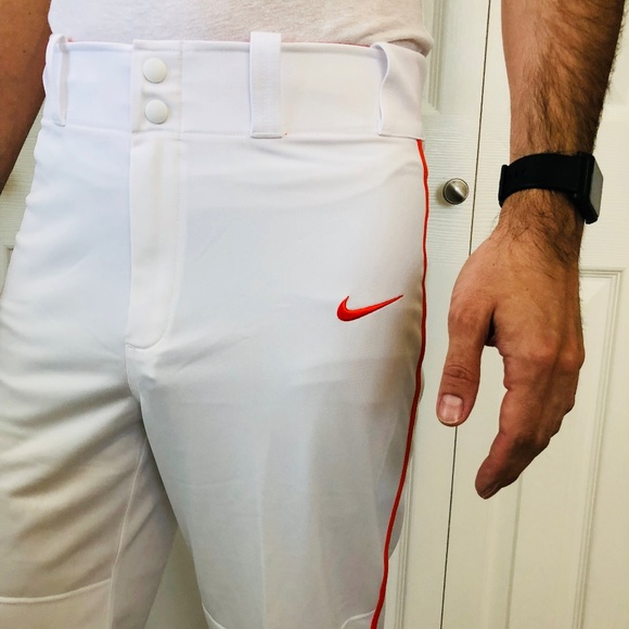 Nike Swingman Dri-FIT White Orange Baseball Pants - Picture 2 of 8